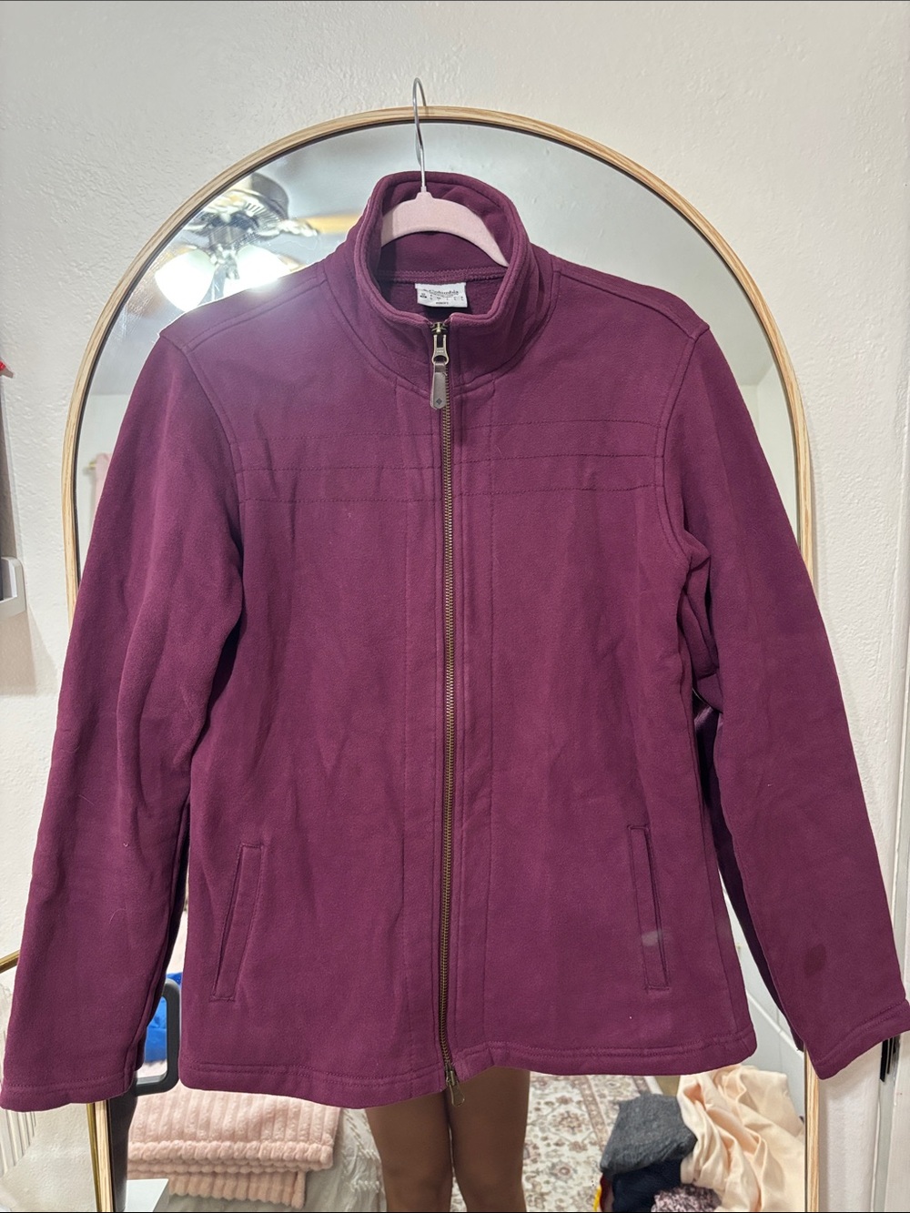 Columbia Women’s Zip-Up Fleece Jacket in Plum